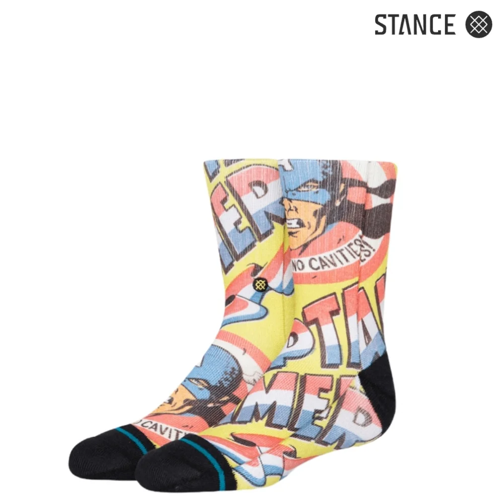 NWT Boy's Captain America No Cavities Stance Graphic Socks